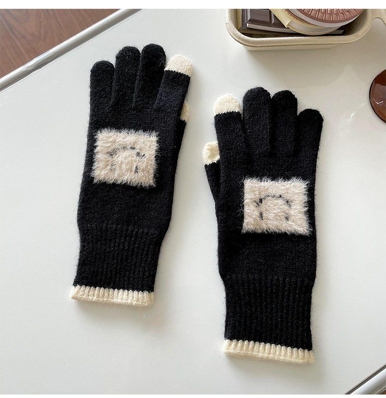 Wholesale Autumn and Winter Outdoor Cycling Cold and Warm Touch Screen Knitted Gloves