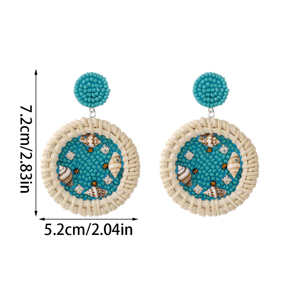 Wholesale  Sea Turtle Dolphin Starfish Jellyfish Rice Bead Earrings Bohemian Style Holiday Earrings