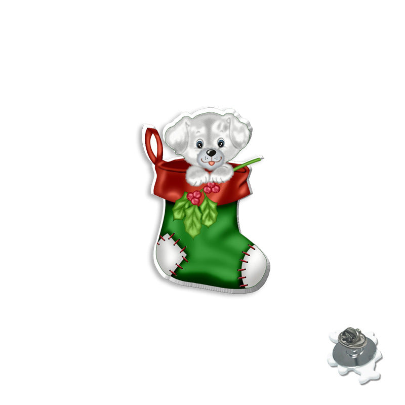 Wholesale Christmas Gift Socks Cats Dogs Shrink Brooches