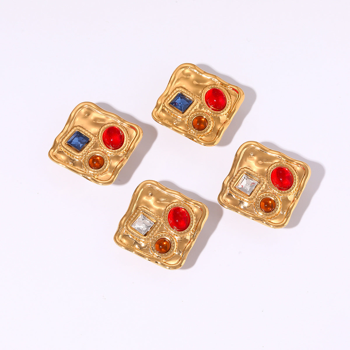 Wholesale Stainless steel stud earrings with diamonds,  light luxury and high-end feel