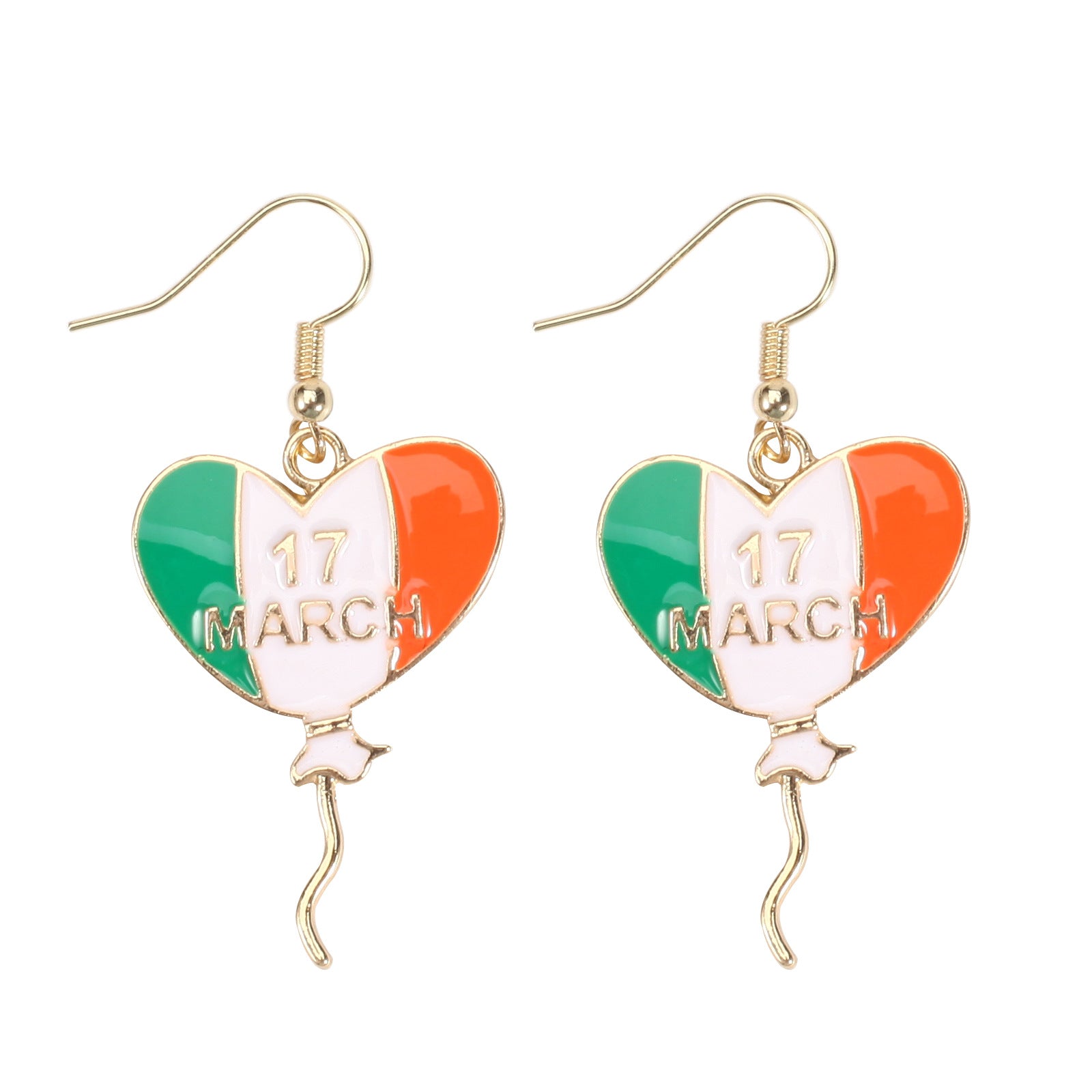 Wholesale St.  Patrick' s Day Clover Hat Flag Wine Glass Earrings