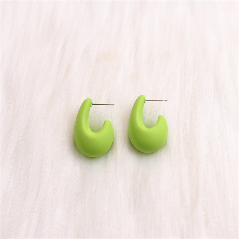 Wholesale Colorful Three-dimensional C-ring Acrylic Earrings