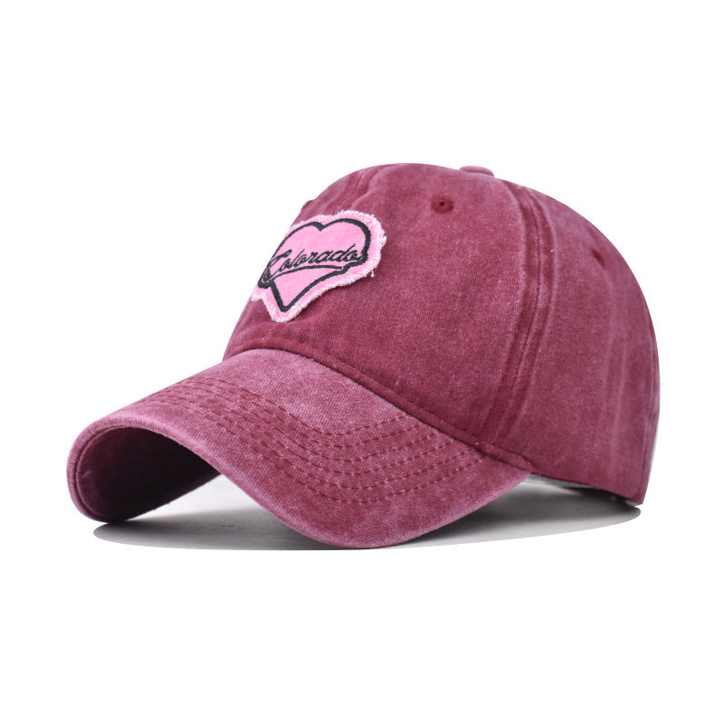 Wholesale Valentine's Day Pink Love Cotton Embroidered Baseball Hat