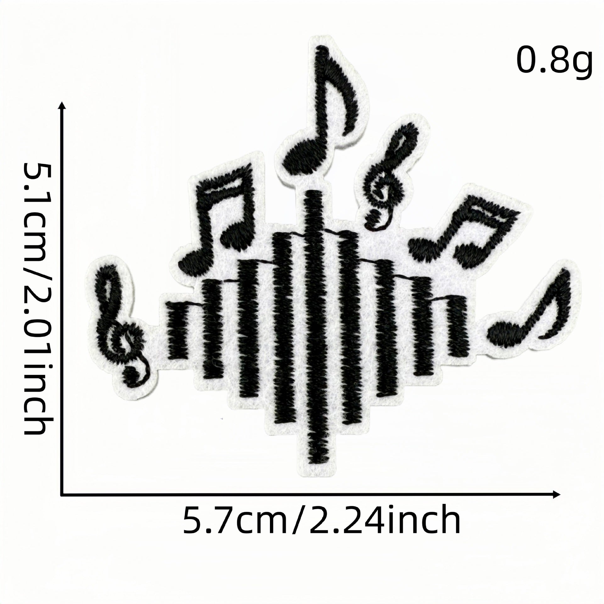 Wholesale Cartoon Music Note Embroidered Patches Iron On Clothing Accessory Trendy Decorative Gift And Boutique Resale