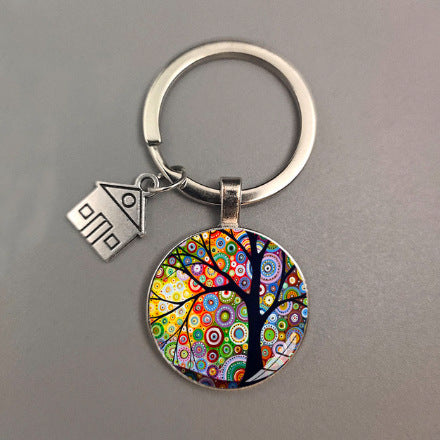 卸売カラフルなハウスメタルキーホルダー