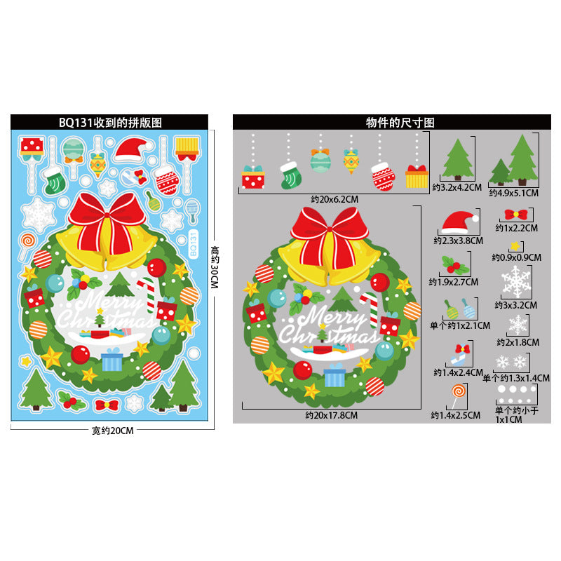 Wholesale Christmas Decorations Snowman Elk Window Stickers
