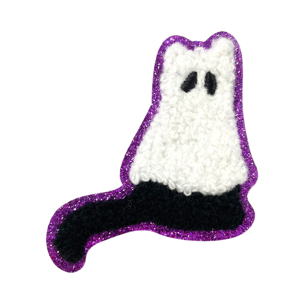 Wholesale Embroidered  Iron On Patches 15 Pcs Cartoon Ghost Pumpkin Skeleton Mushroom Designs For Clothing DIY Party