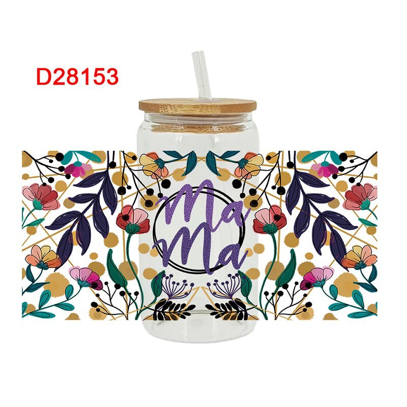 Wholesale Mother's Day Colorful Flowers Series 16oz Cup UV DTF Wraps
