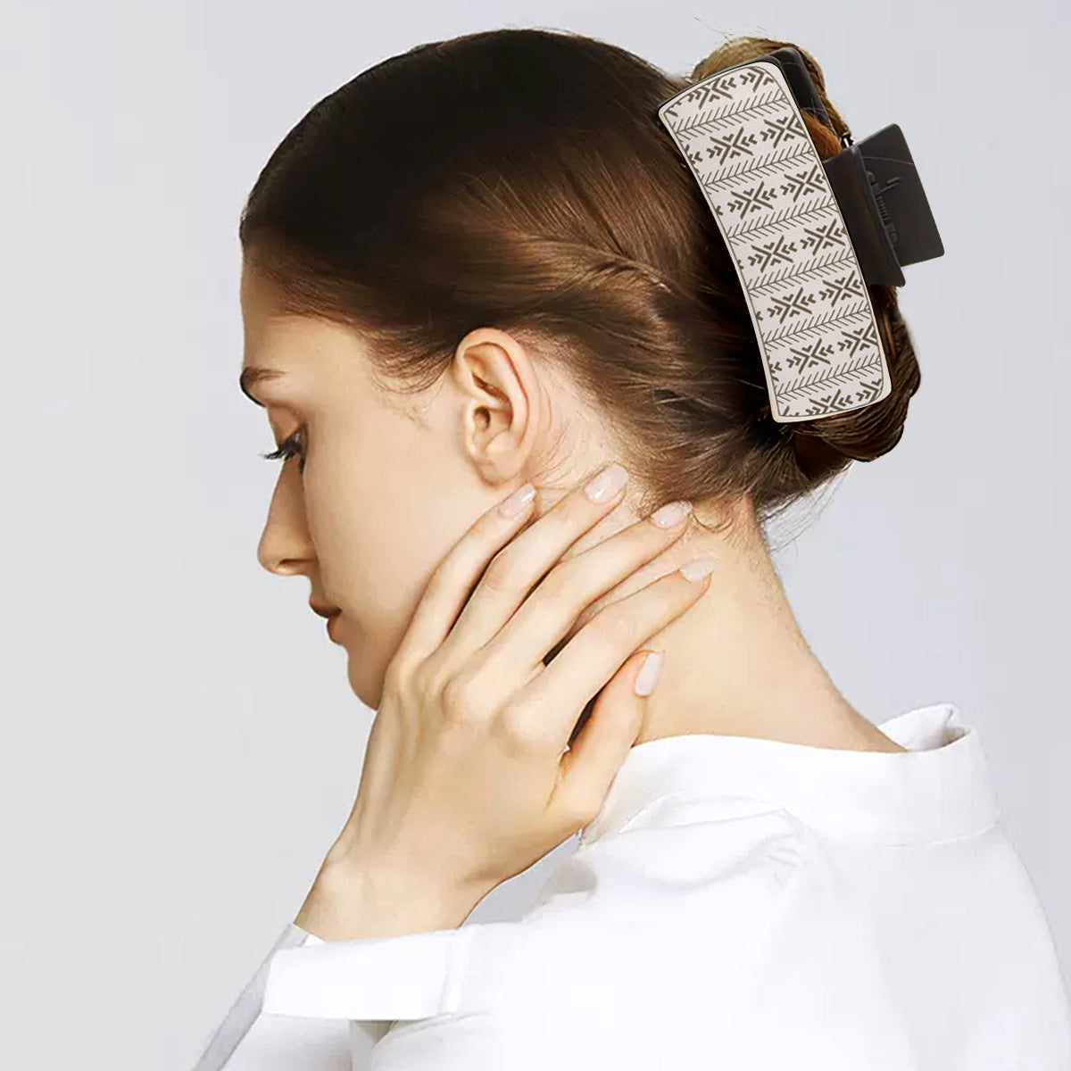 Wholesale white leather square hair  hairpin Hair Clips