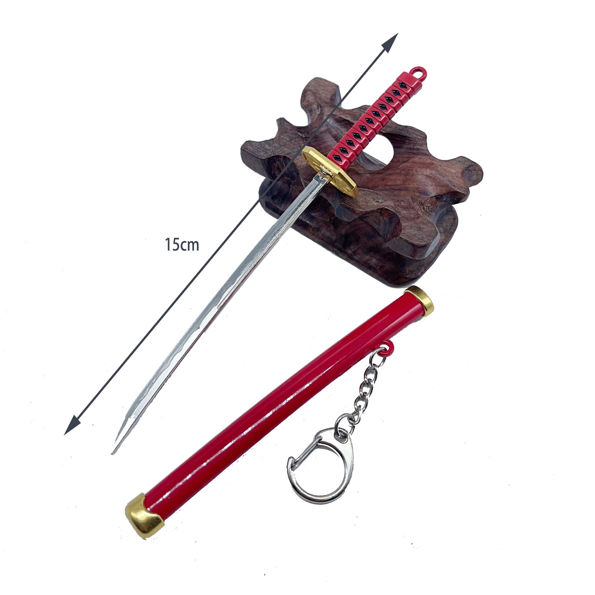 Wholesale One Piece Zoro Snow Knife Buckle Three Sword Style Scabbard Weapon Model Keychain