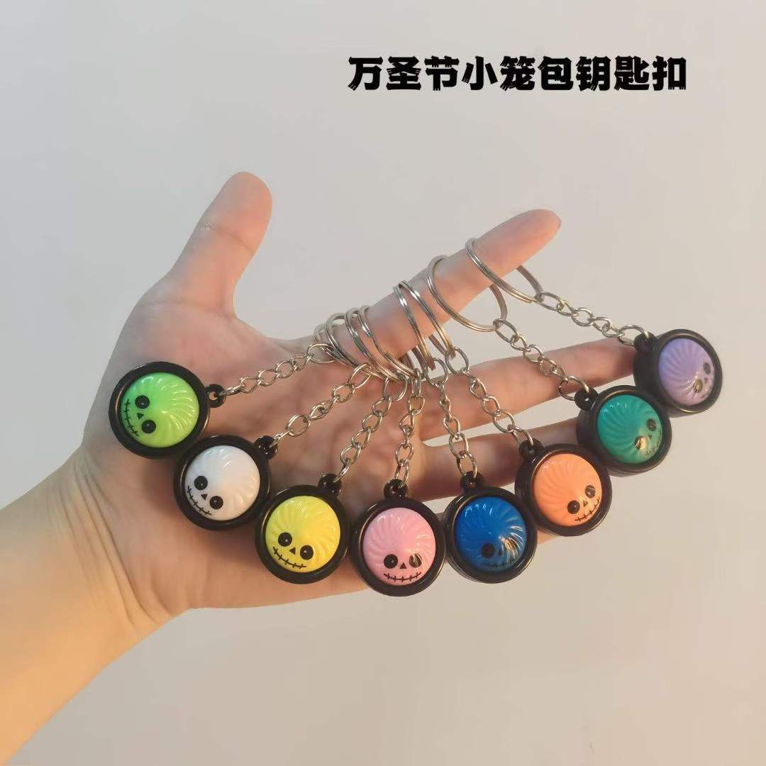 Wholesale  Soup Dumpling Keychain PVC Cartoon Bag Charm For Purses Car Keys