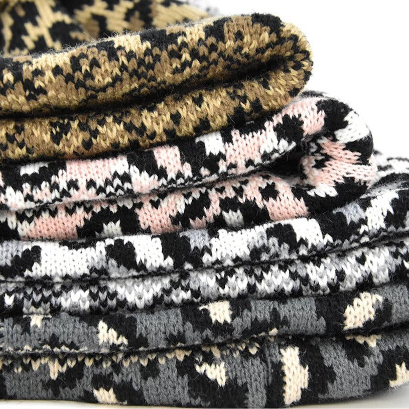 Wholesale Fashionable European and American Warm Woolen Hats, Winter Leopard Print Knit Hats