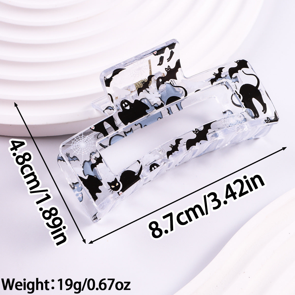 Wholesale Christmas Square Transparent Printed Grab Clip Shark Clip