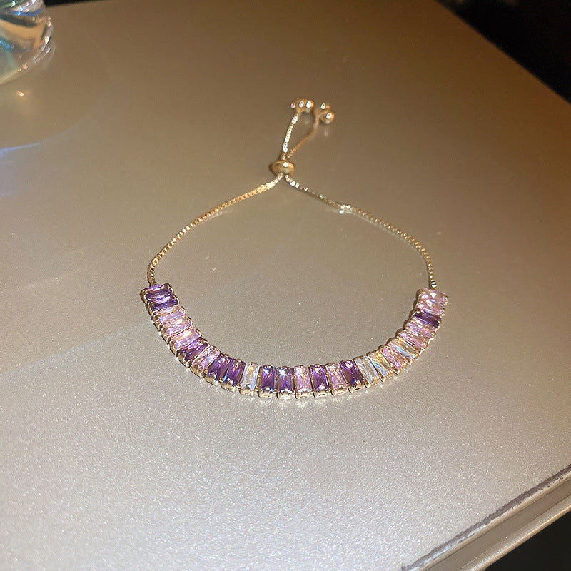 Wholesale Light Luxury Niche Exquisite High-end Pull-out Adjustable Zircon Bracelet