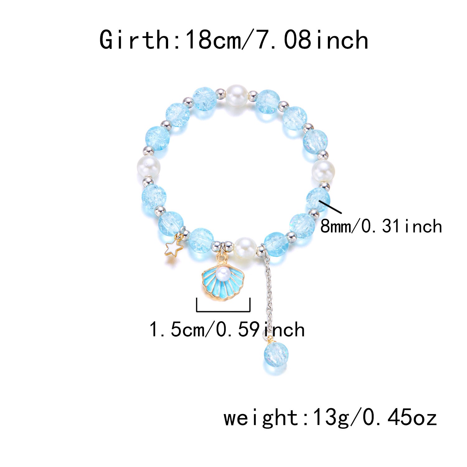 Wholesale Oil Drop Shell Pearl Beaded Bell Braided Rope Bracelet