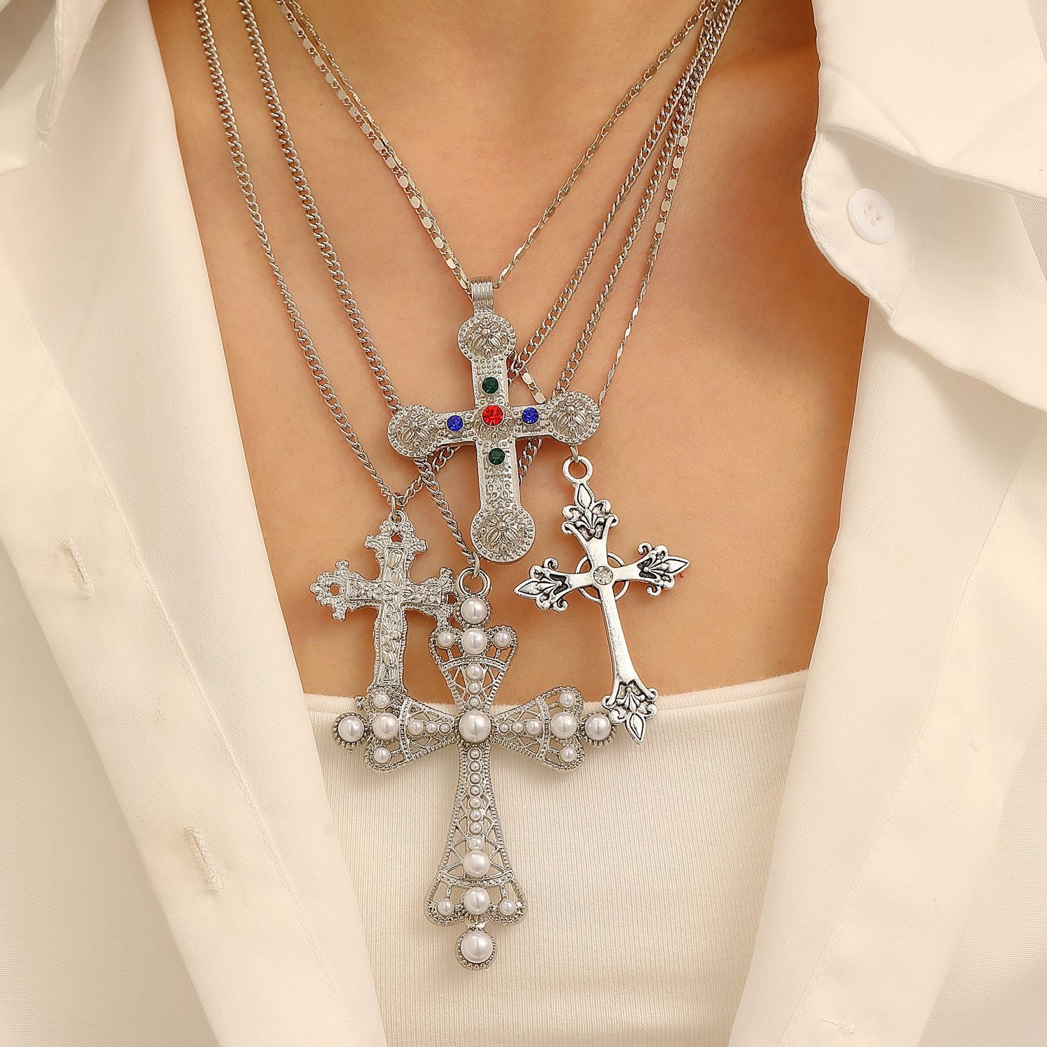 Wholesale Colored Diamond Cross Pendant