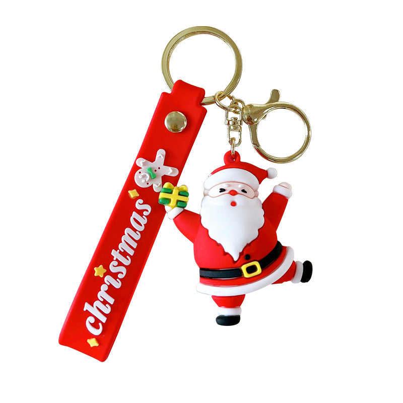 Wholesale Pvc Soft Glue Cute Christmas Snowman KeyChain