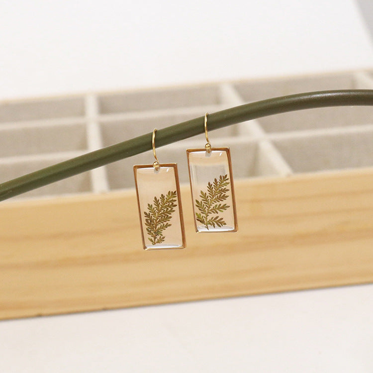 Wholesale 6pcs Vintage Dried Flower Rose Geometric Earrings