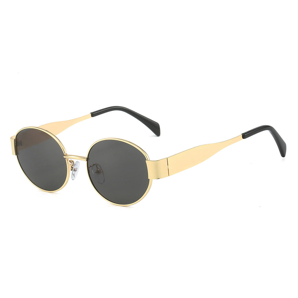 Wholesale Oval Sunglasses Small Round Metal Fashion Sunglasses for Men and Women