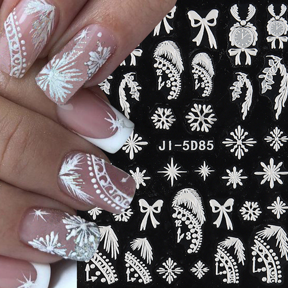 Wholesale 3pcs/pack 5D Christmas cartoon nail art embossed adhesive stickers