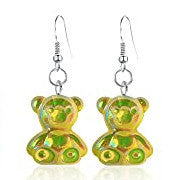Wholesale Plastic Resin Cute Colorful Bear Earrings