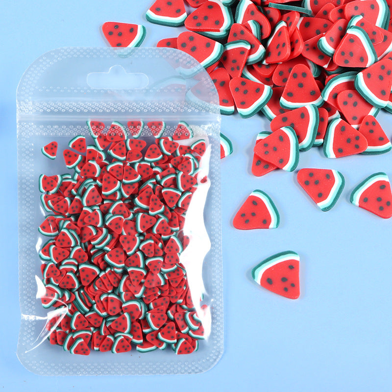 Wholesale Watermelon Strawberry Lemon Soft Ceramic Slices Plastic Nail Decoration