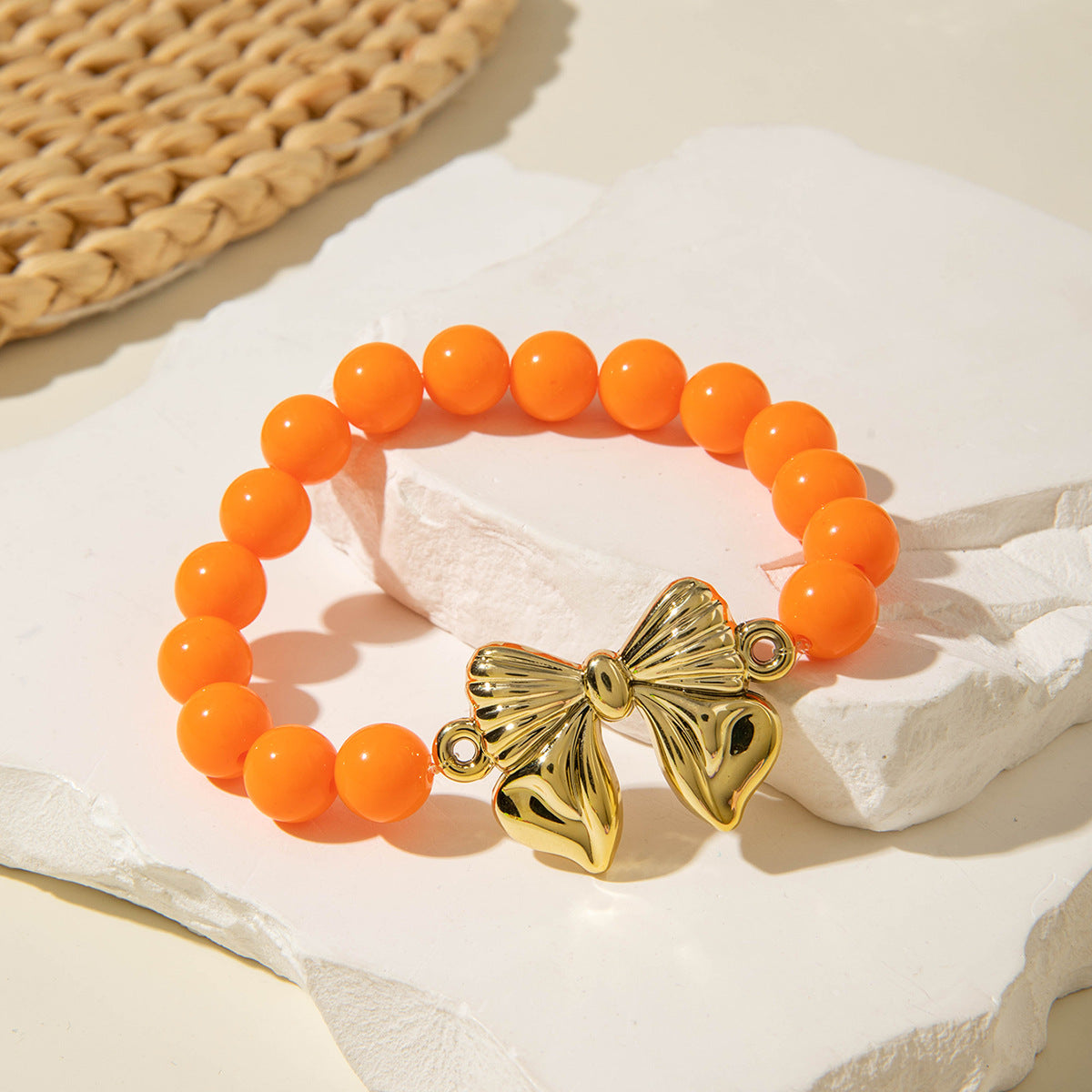 Wholesale 10pcs Summer Dopamine Colorful Bow Acrylic Bracelet