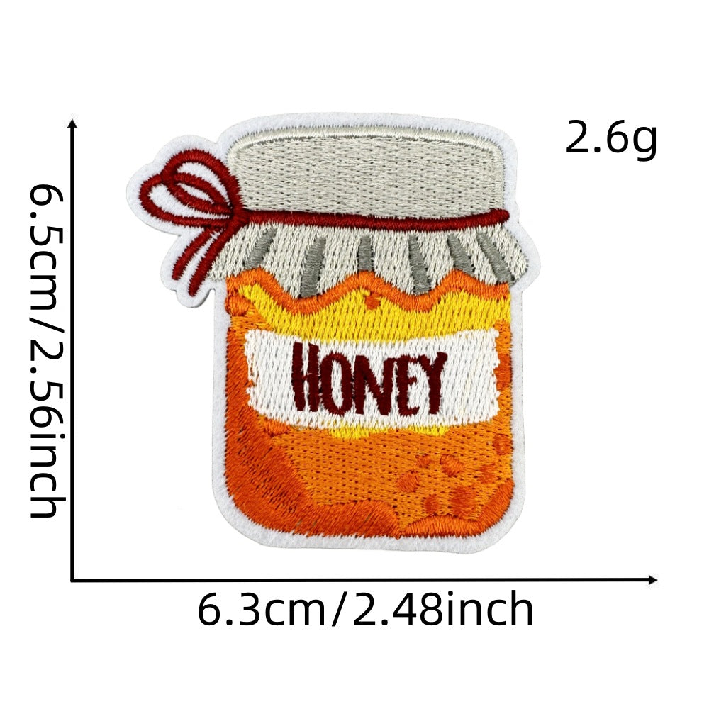 Wholesale Cartoon Autumn Harvest Embroidered Patches Pumpkin Maple Leaf Honey Pot Party Applique Decorative Craft Supply For Clothing Resale