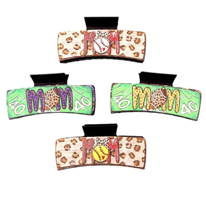 Wholesale Mother's Day Retro Cartoon Ball Patterned Plastic Hair Clips