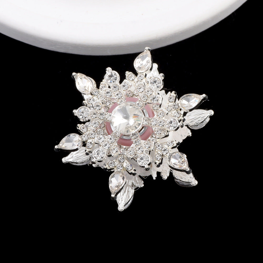 Wholesale Double-sided Snowflake Transfer Alloy Clay Drill Ball Straight Hole Beads DIY Accessories