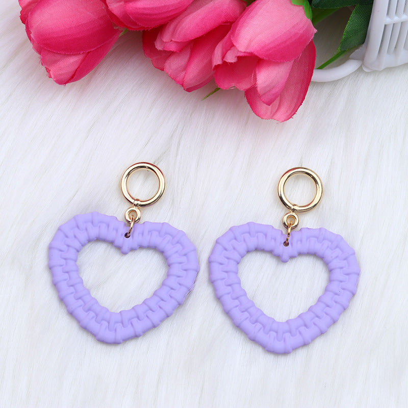 Pendientes de acrílico de color tejido de color caramelo al por mayor Pendientes acrílicos