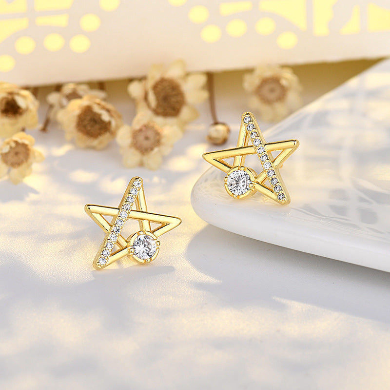Wholesale Stars Cute Copper Earrings