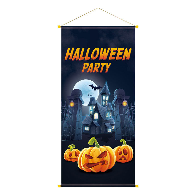 Wholesale Halloween New Bar Restaurant Wall Cloth Poster Hanging Banner Decorative Pendant