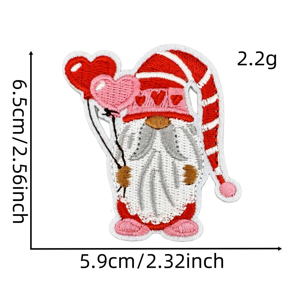 Wholesale Embroidered Iron On Patch Pink Valentine Hearts Cute Bear Design Wedding Scrapbook Decor Fashion DIY Accessory