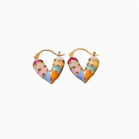 Wholesale Love color earrings cute girly