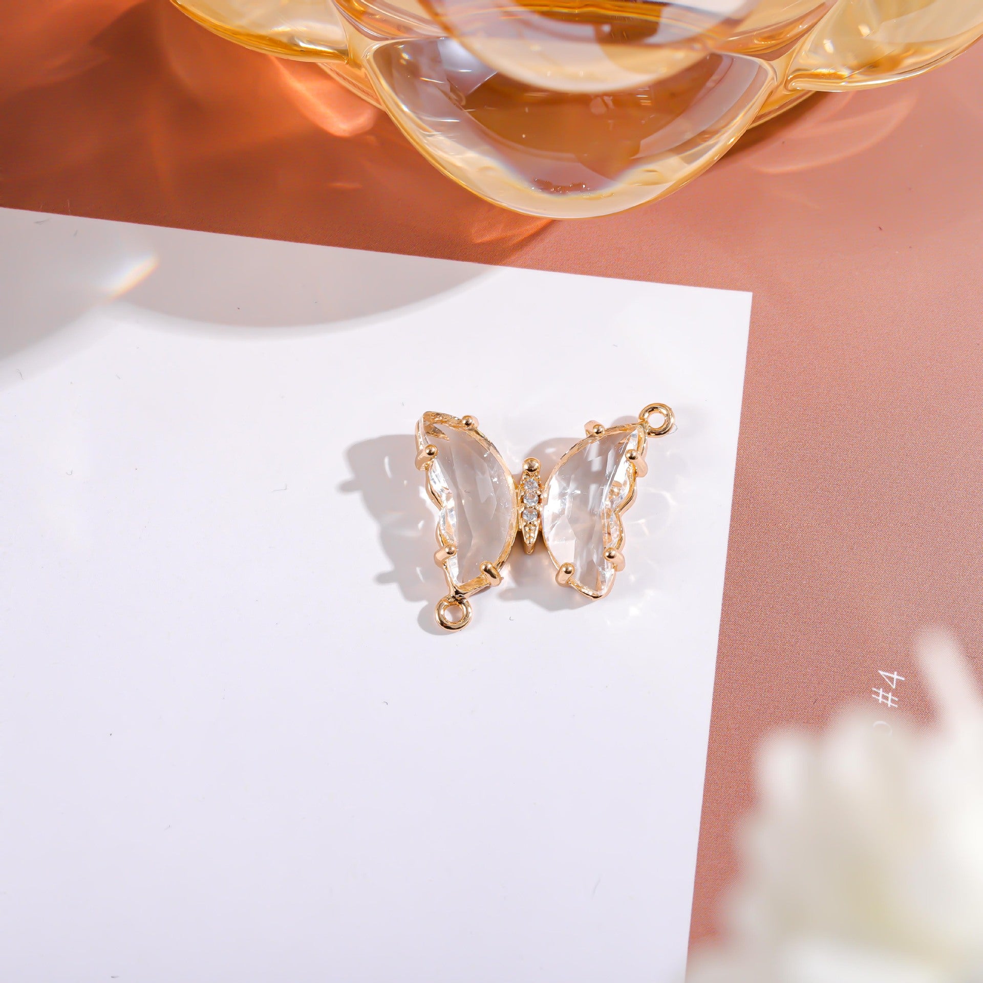 Wholesale Crystal Butterfly Double Pendant