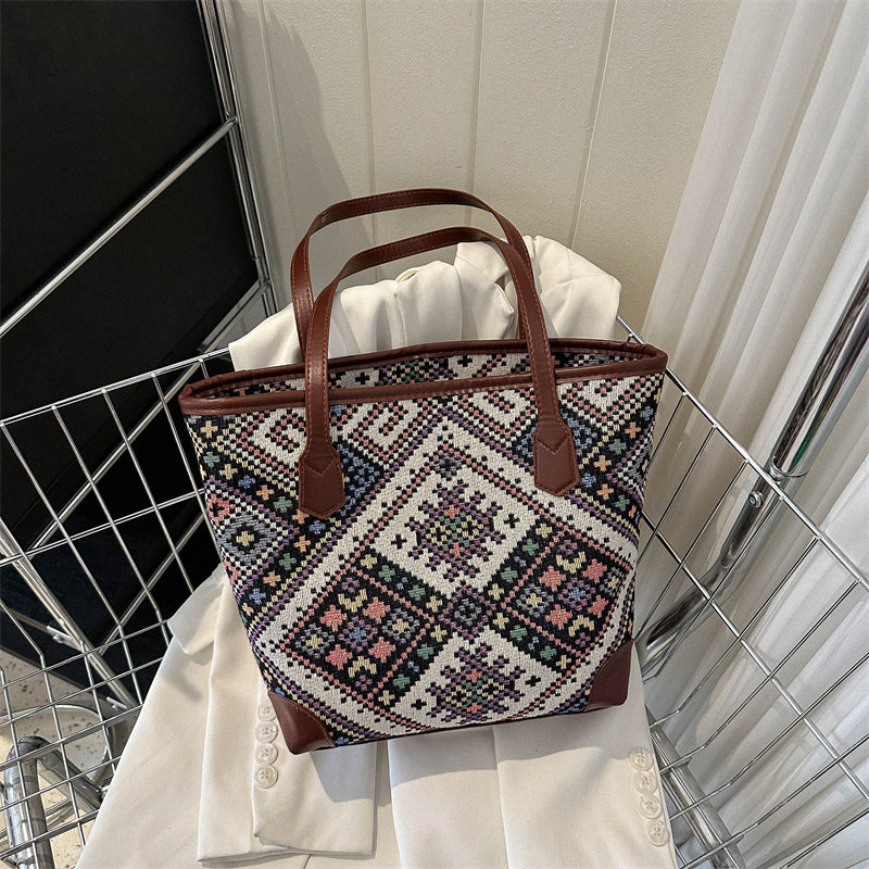 Wholesale Polyester Ethnic Canvas Large Capacity Bag