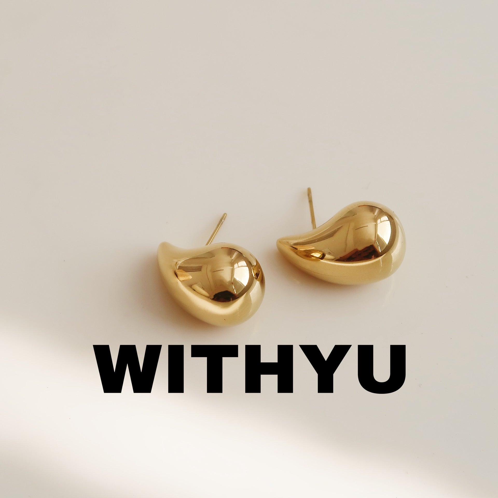 Wholesale 18k Gold Drop Plated Glossy Hollow Earrings