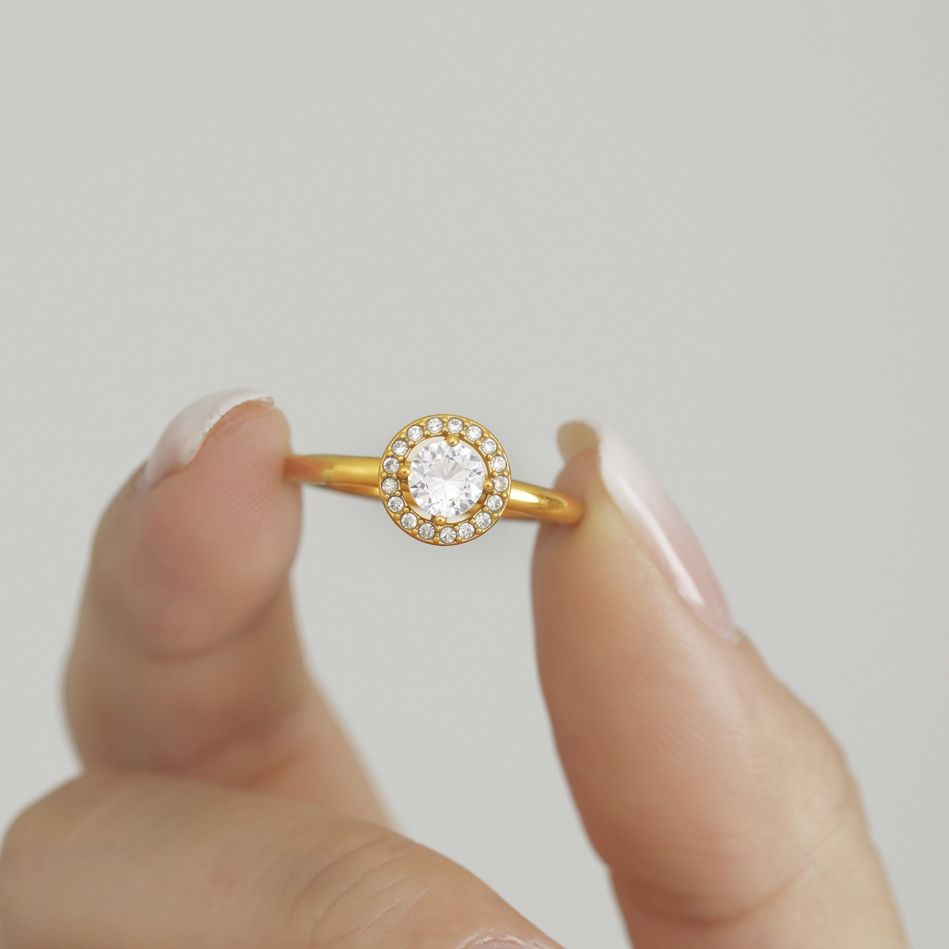 Wholesale Stainless steel side opening 5A zircon diamond ring