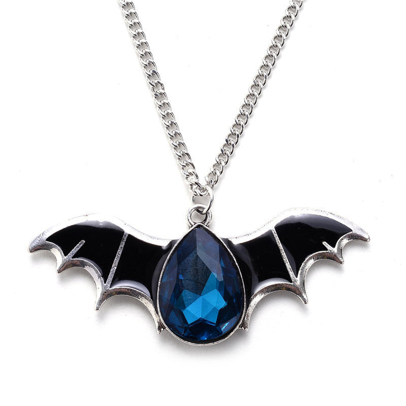 Wholesale  Bat Necklace Punk Oil Drip Sweater Chain