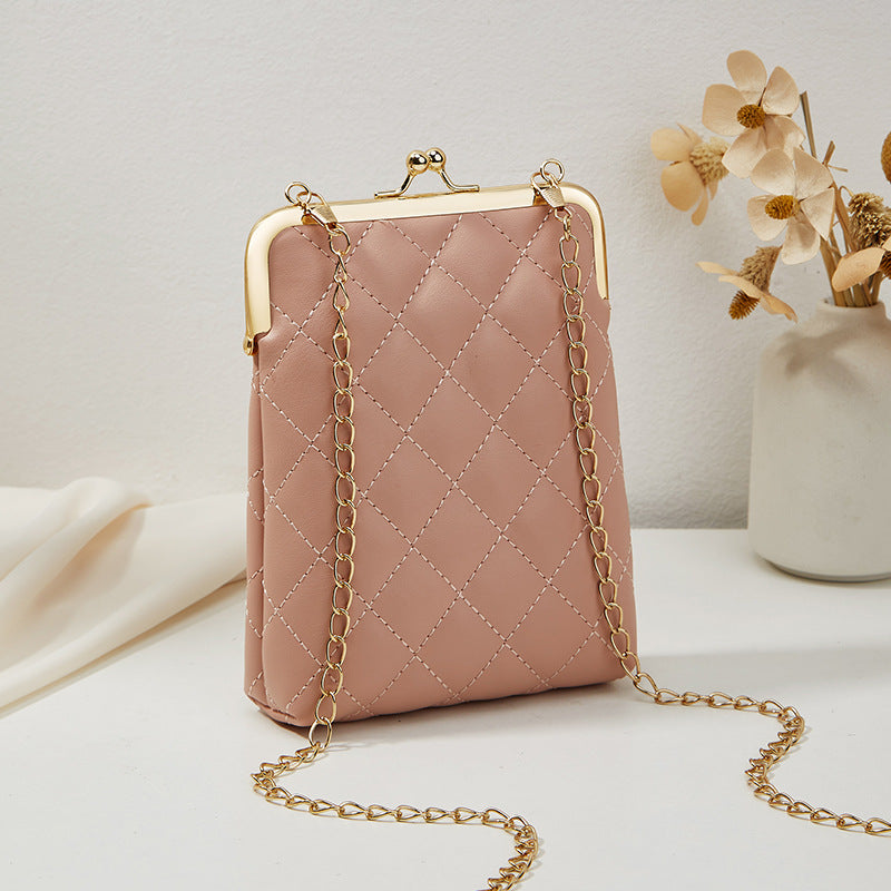 bolso de monedas de bolsas de clip de rhombus PU al por mayor