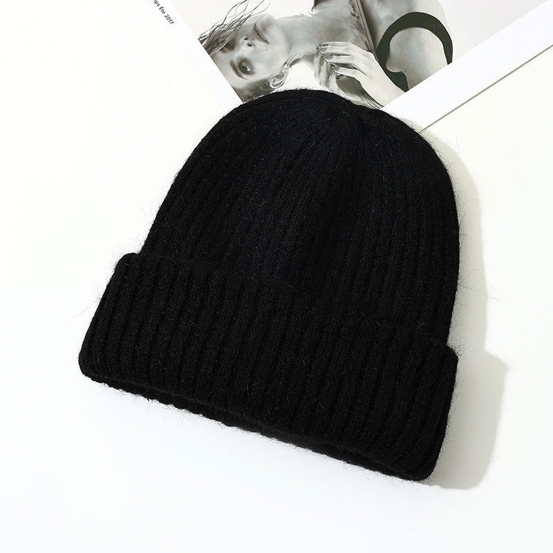 Wholesale Rabbit Fur Knitted Double Layer Thickened Beanie