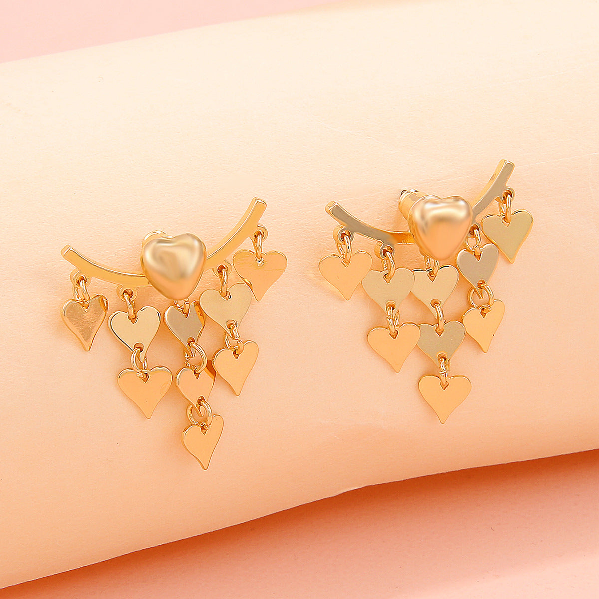 Wholesale Tassel Heart Copper Earrings