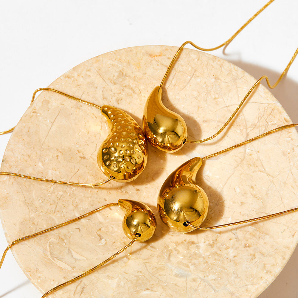 Wholesale Water Drop Titanium Steel Necklaces