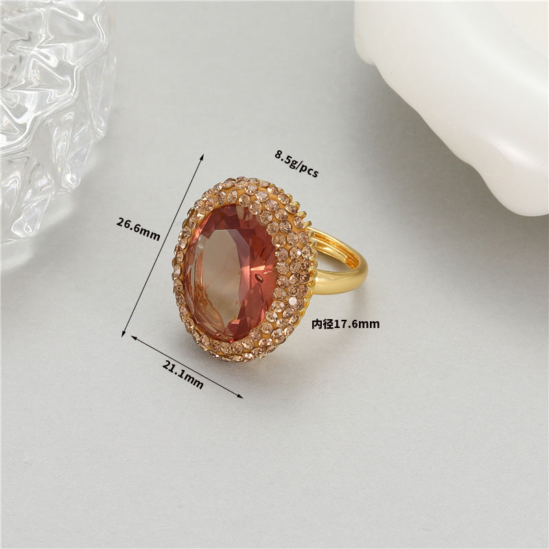Wholesale Natural Thermostone Textured Zircon Open Ring