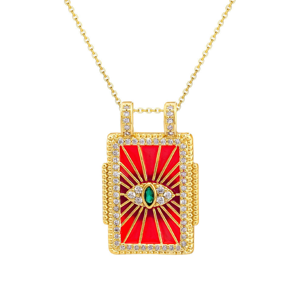 Wholesale Bohemian Heart Tarot Pendant Necklace Gold Plated Copper Fashion Jewelry Accessory For Party Gift