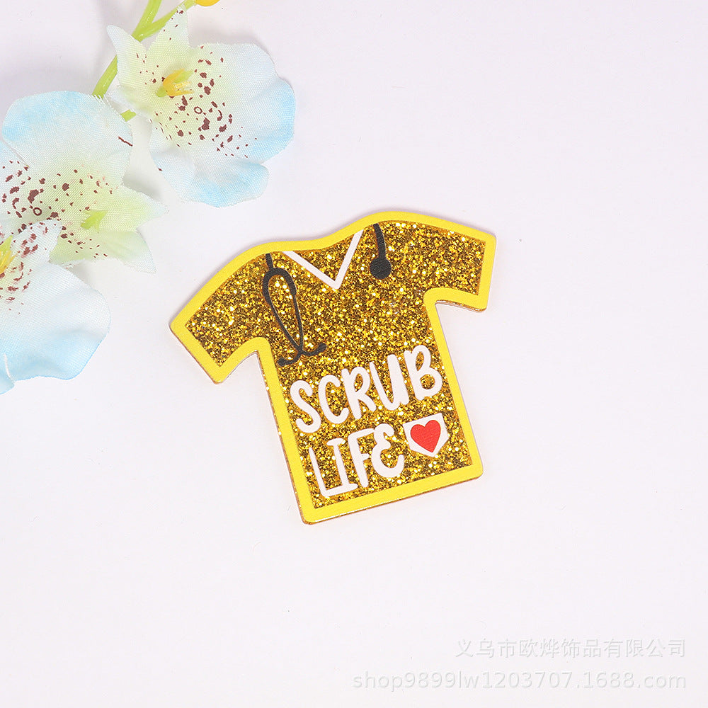 Wholesale 10PCS Loose Powder Cartoon Nurse Clothes Jewelry Acrylic Accessories