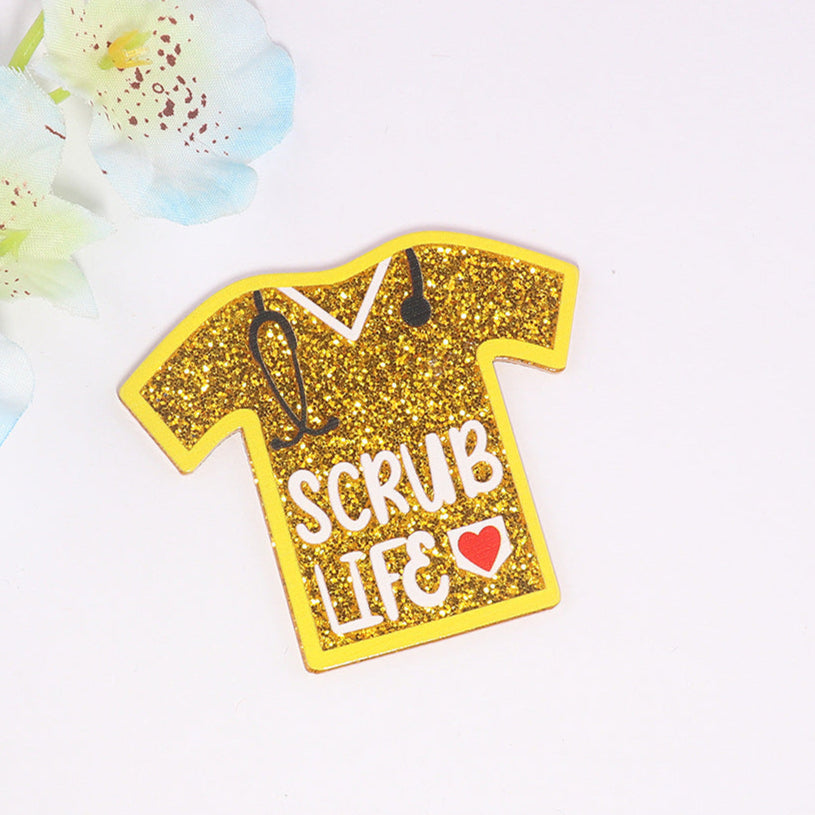 Wholesale 10pcs cartoon nurse clothes letter bag jewelry acrylic pin cute DIY patch accessories