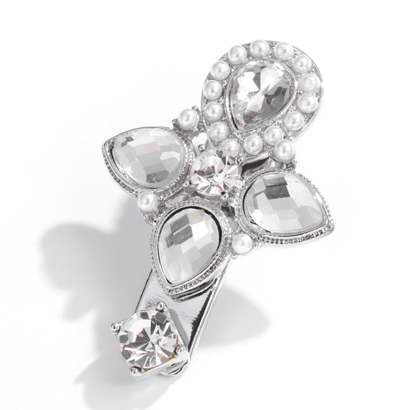 Wholesale Metal Pearl and Diamond Duckbill Clip