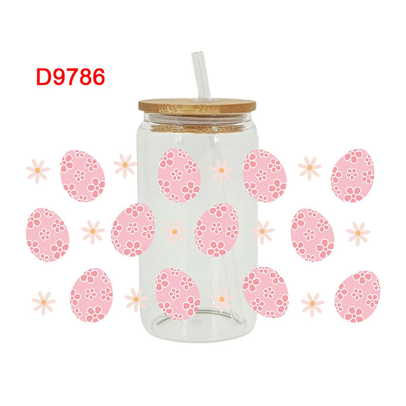 Wholesale UV transfer sticker glass crystal label Crystal sticker 16OZ UV DTF WRAPS 23cmX11cm